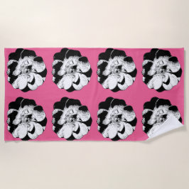 Toalha De Praia Torre de praia com repetição ploral monocromática