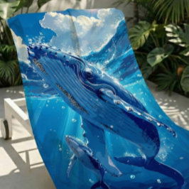 Toalha De Praia Torre de praia de baleia-jubarte grande e macia