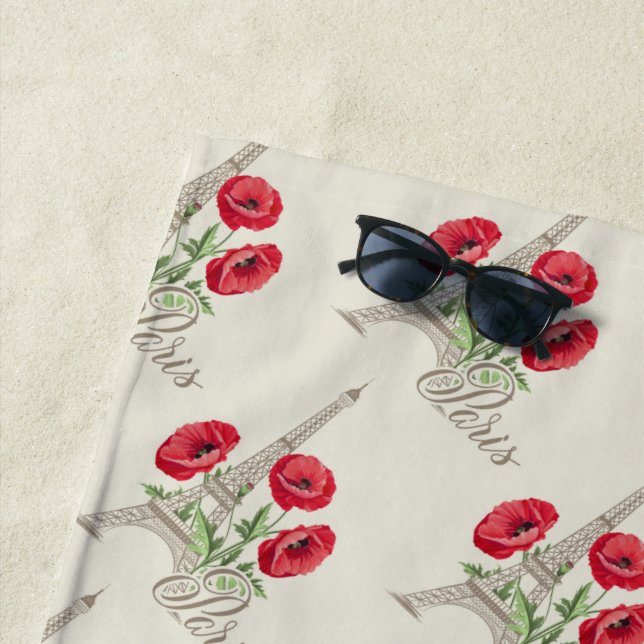 Toalha De Praia Torre de praia de Paris França (In Situ)