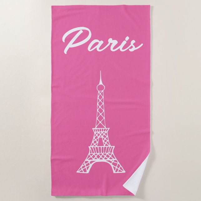 Toalha De Praia Torre de praia Eiffel Towel (Frente)