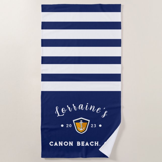 Toalha De Praia Torre de praia grande personalizada (Frente)