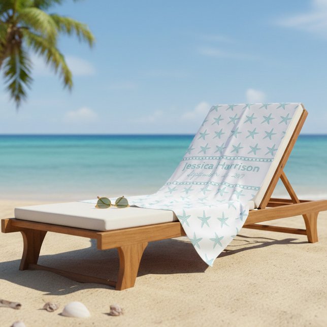 Toalha De Praia Torre de praia personalizada de peixes-tartaruga-b (Criador carregado)