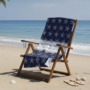 Toalha De Praia Torre de praia personalizada de Starfish azul-Mari