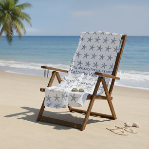 Toalha De Praia Torre de praia personalizada de Starfish azul-Mari