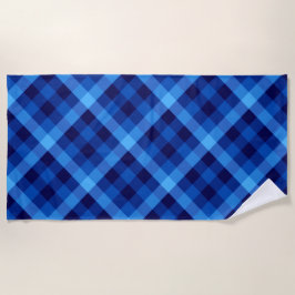 Toalha De Praia Torre Xadrez Azul, Retro Oceano Branco, Torre de P