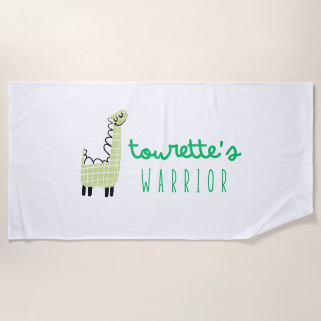 Toalha De Praia tourette's warrior aware Beach Towel (Frente)