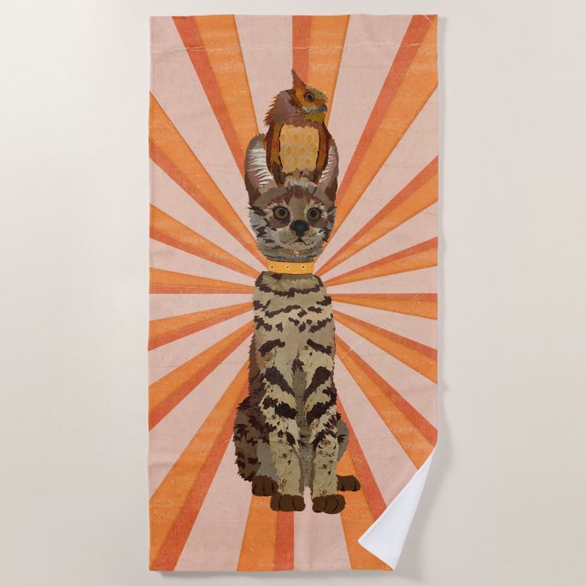 TOALHA DE PRAIA TOWEL OCELOT & OWL BEACH (Frente)