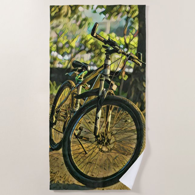 Toalha De Praia Trabalho de arte de bicicleta (Frente)