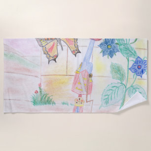 Toalha De Praia Trabalho de arte de Crianças Personalizadas, brinq