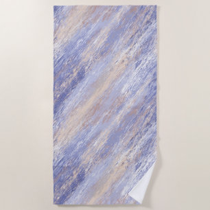 Toalha De Praia Traços de Tinta Abstrato Azul e bege Mensal