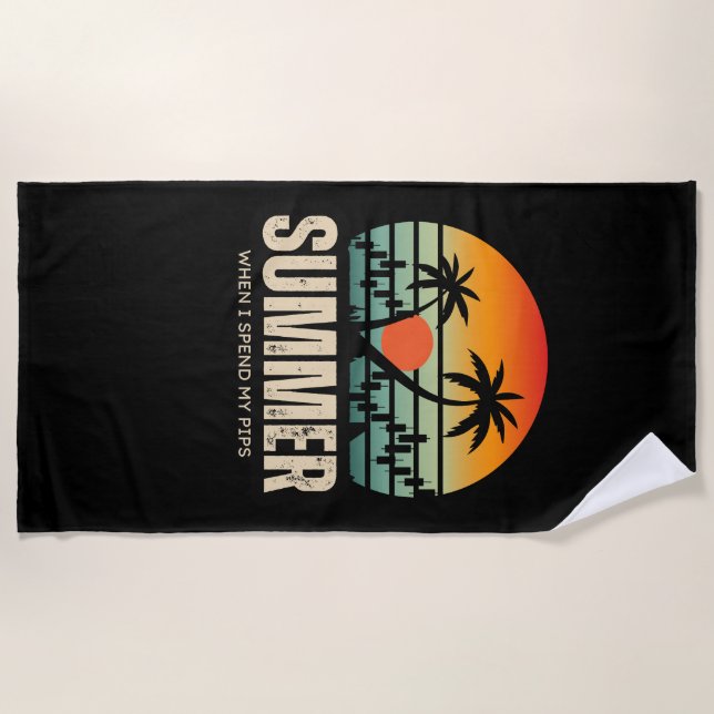 Toalha De Praia Trader design | Summer | Funny (Frente)