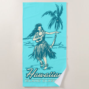 Toalha De Praia Tradewinds Hawaiian Island Hula Girl - Turq