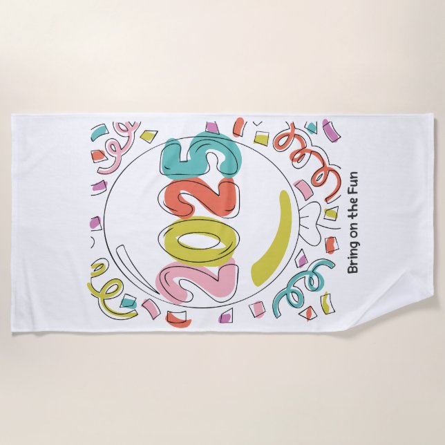 Toalha De Praia Traga a diversão 2025 (Frente)