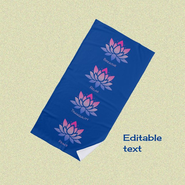 Toalha De Praia Tranquilidade azul da flor de lótus (Criador carregado)