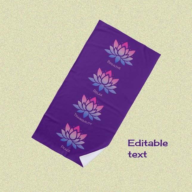 Toalha De Praia Tranquilidade roxa de lótus (Criador carregado)