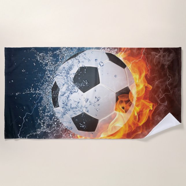 Toalha De Praia Travesseiro decorativo Flaming de Futebol/Bola de  (Frente)