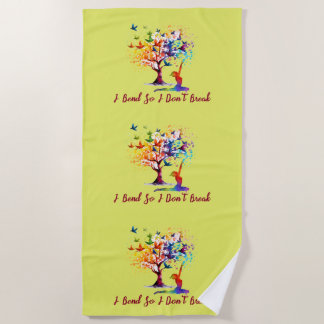 Toalha De Praia Tree of life, tree, butterfly 