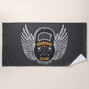 Toalha De Praia Treinador Personalizado de Malhações GYM Kettleb