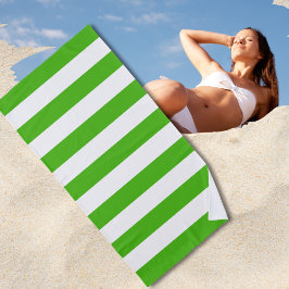 Toalha De Praia Trendy Bright Summer Kelly Green Stripes