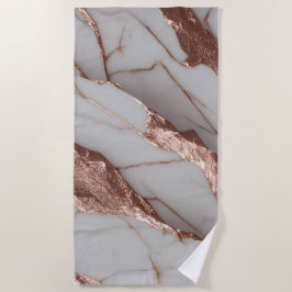Toalha De Praia Trendy Copper Glitter Marble