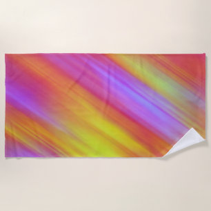 Toalha De Praia Trendy Neon Bright Red Pink Abstrato