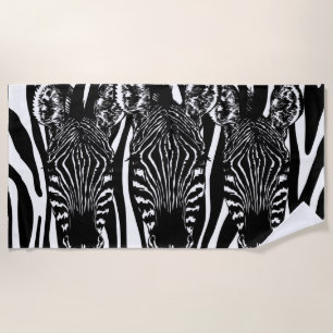 Toalha De Praia Trendy Zebra Herd na Impressão Zebra