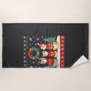 Toalha De Praia Três gatos engraçados camisola de Natal feia do ga