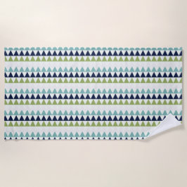 Toalha De Praia Triângulos Netuno, Seashell, Verde e Marinho