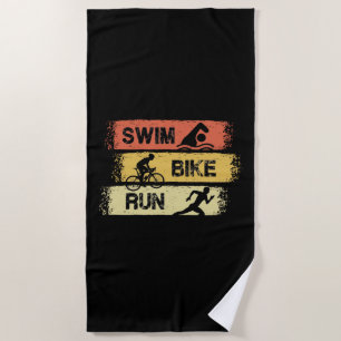 Toalha De Praia Triathlon - Natação Bike Run