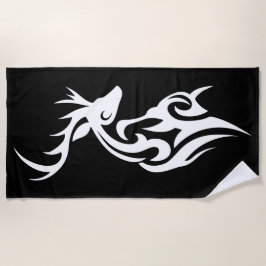 Toalha De Praia Tribal Deer Silhouette Minimal Tattoo Style