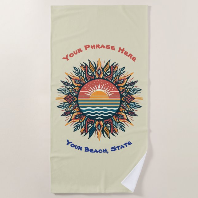 Toalha De Praia Tribal Summer Sun (Frente)