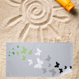 Toalha De Praia Trilha de Borboleta do Orgulho Aromântico