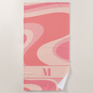 Toalha De Praia Trippy Dream Pastel Blush Retro Abstrato