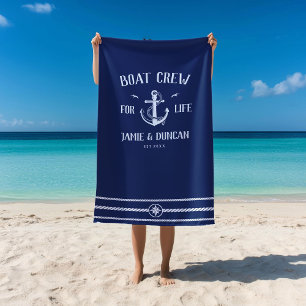Toalha De Praia Tripulação De Barcos Para Nome Personalizado Ná