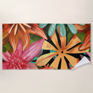 Toalha De Praia tropical/havaiano/floral/floral