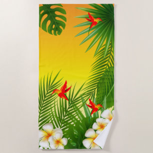 Toalha De Praia Tropical 🏝 Hummingbird Design