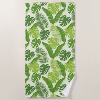 Toalha De Praia Tropical Leaves & Monstera Seamless Pattern