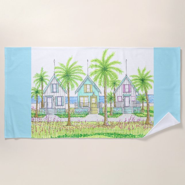 Toalha de Praia Tropical Shack (Frente)