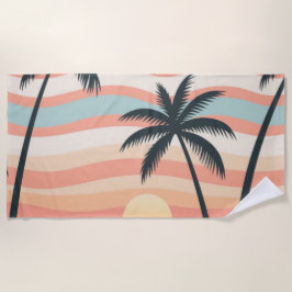 Toalha De Praia Tropical Sunset Stripes – Sunset Palms Towel