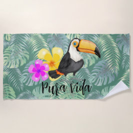 Toalha De Praia Tropical Toucan Pura Vida Design