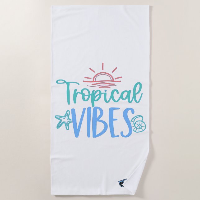 Toalha de Praia Tropical Vibes (Frente)