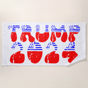Toalha De Praia Trump 2024 Patriotic Groovy Retro