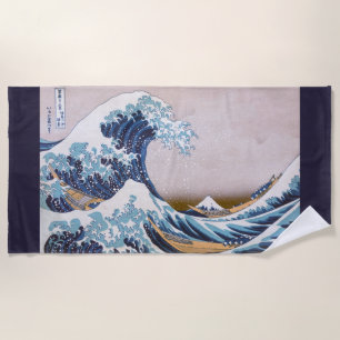 Toalha De Praia Tsunami Grande Onda fora de Kanagawa Japão por Hok