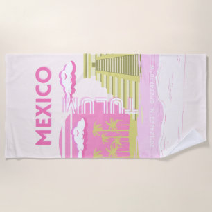 Toalha De Praia Túlio, México, Viagem, Arte Rosa