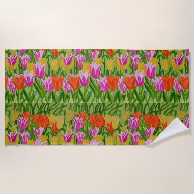 Toalha De Praia Tulips beach towel  (Frente)