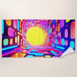 Toalha De Praia Túnel de Neon: Jornada Psicodélica