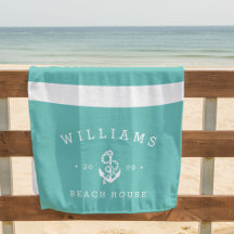 Turquesa Stripe Personalizada Beach House
