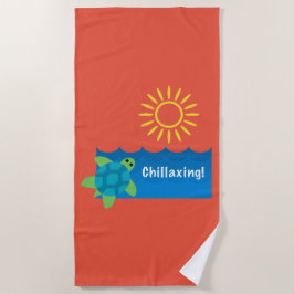 Toalha De Praia Turtle Chillaxing Design - Beach Towel