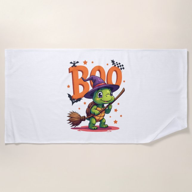 Toalha De Praia Turtle Tortoise Boo Witick ou Treueen (Frente)