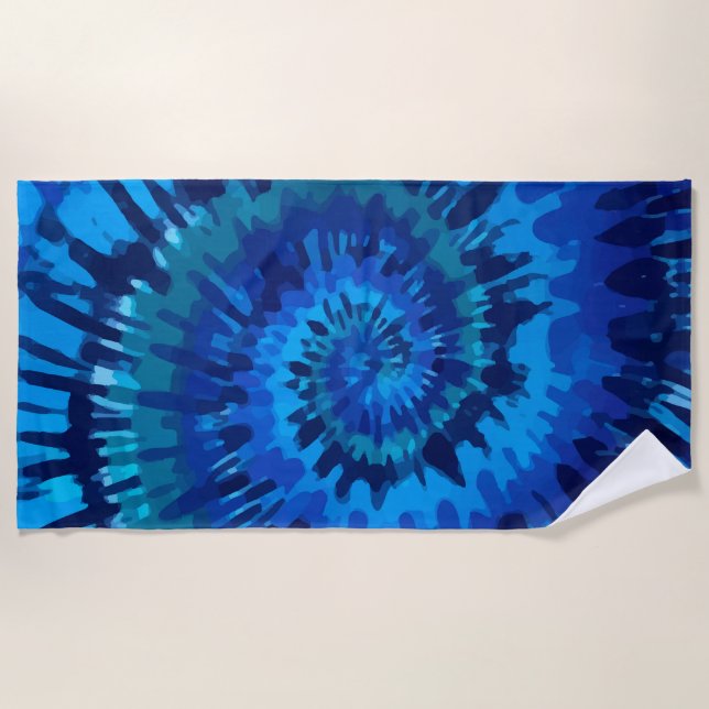 Toalha De Praia Tye-Dye-Blue Beach Towel (Frente)